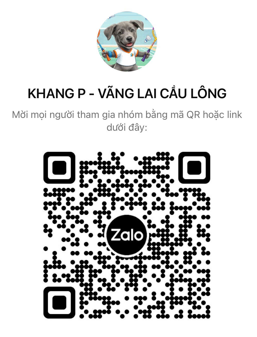 QR Zalo Nhóm Cầu Lông